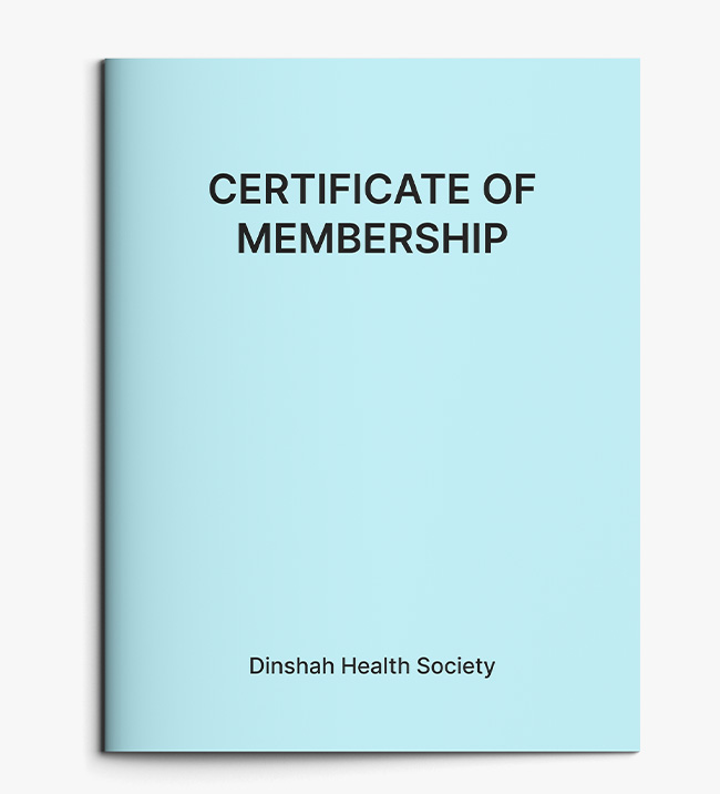 certificate of membership Dinshah Health Society